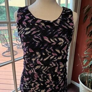 Ann Taylor Women's Sleeveless Blouse Top - Size S -  Vibrant Light Purple & Blue